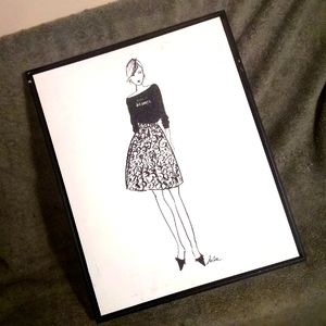 Bebe Wall Art - Print on canvas in wood box frame